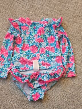 Tommy Bahama Pink Floral & Blue Tropical Rashguard Set
